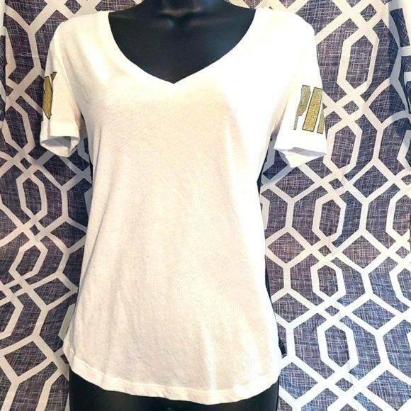 PINK Victoria's Secret Tops - VS Pink sz small v-neck t-shirt*